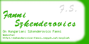 fanni szkenderovics business card